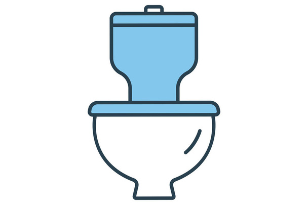 Toiletten-Symbol. Symbol im Zusammenhang mit öffentlichen Toiletten, öffentliche Navigation. flache Linie Icon-Stil. element illustration - Vektor, Bild