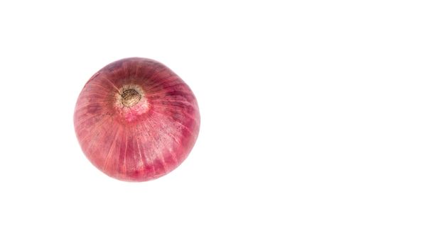 große rote Zwiebel auf weißem Hintergrund - Foto, Bild