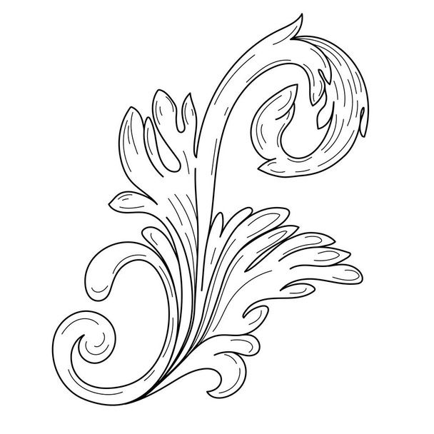 Японський філігранний каліграфічний, вінтажний бароковий орнамент, процвітає каліграфічним орнаментом. вінтажний елемент для дизайну - Вектор, зображення
