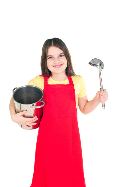 Girl in red apron - Photo, image