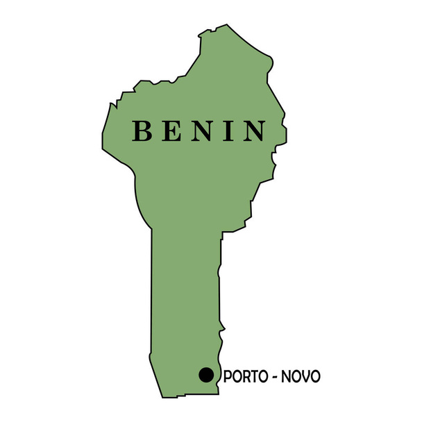 A benin ikon vektor illusztrációs szimbólum tervezésének térképe - Vektor, kép