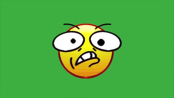 Expression cartoon icon face animation on green screen background - Footage, Video