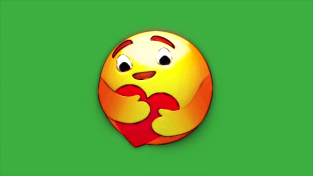 Expression cartoon icon face animation on green screen background - Footage, Video