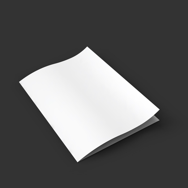 Closed white booklet with a curved leaf. Business mockup template. - Vector, Image