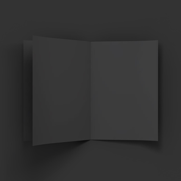Black blank magazine spread. Business mockup template. - Vector, imagen