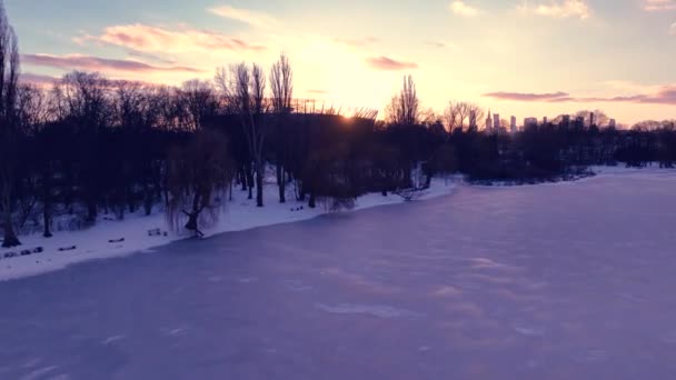 Εναέρια πλάνα από Βαρσοβία, Πολωνία το χειμώνα - Πλάνα, βίντεο