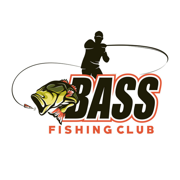 Modèle de logo de tournoi de pêche vecteur. Illustration de saut de poisson vecteur de conception de logo - Vecteur, image