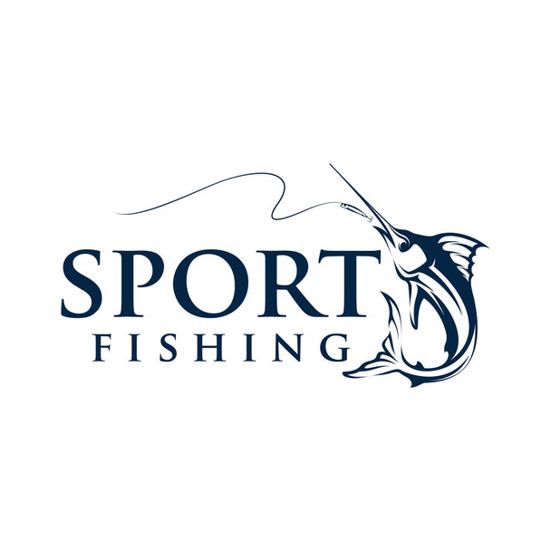 Balıkçılık turnuvası logo şablonu. Balık Sıçrayan Resim Logosu tasarım vektörü - Vektör, Görsel