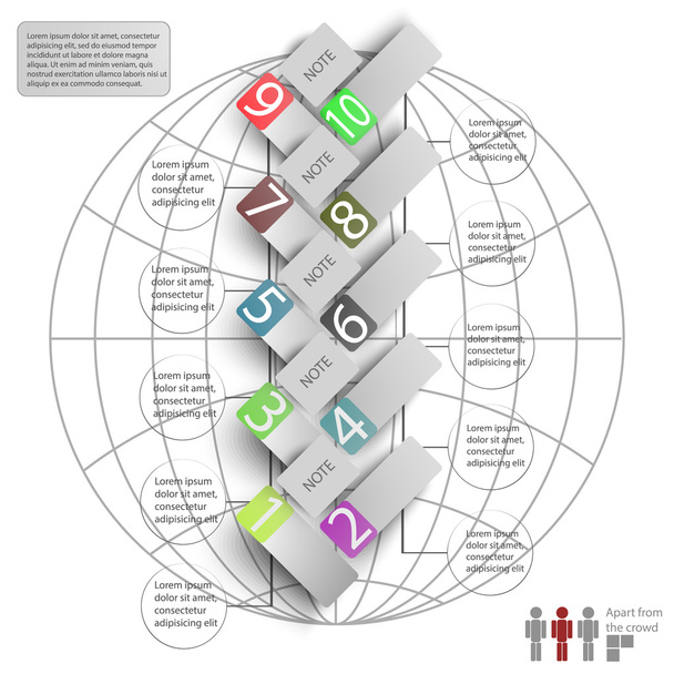 Elements of infographics with a map of the world - Photo, Image