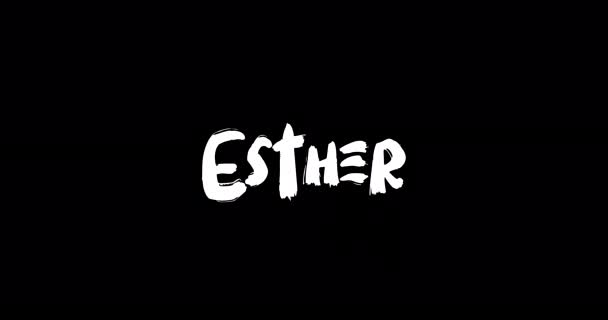 Esther Women Name in Grunge Dissolve Transition Effect of Animated Bold Text Typography on Black Background  - Footage, Video