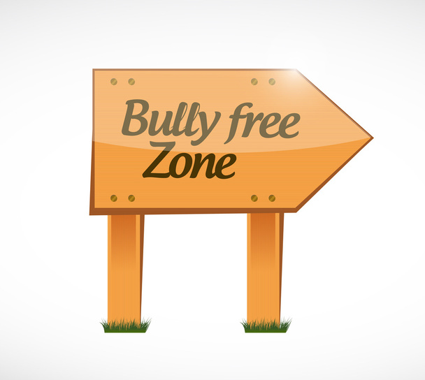 bully free zone wood sign concept illustration - Photo, Image