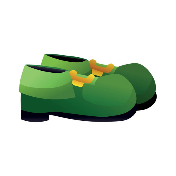 Beyaz arka planda yeşil leprikonun ayakkabıları - Vektör, Görsel