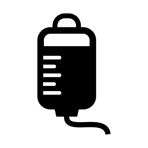 icône de vecteur de récipient de transfusion sanguine isolé sur fond blanc - Vecteur, image