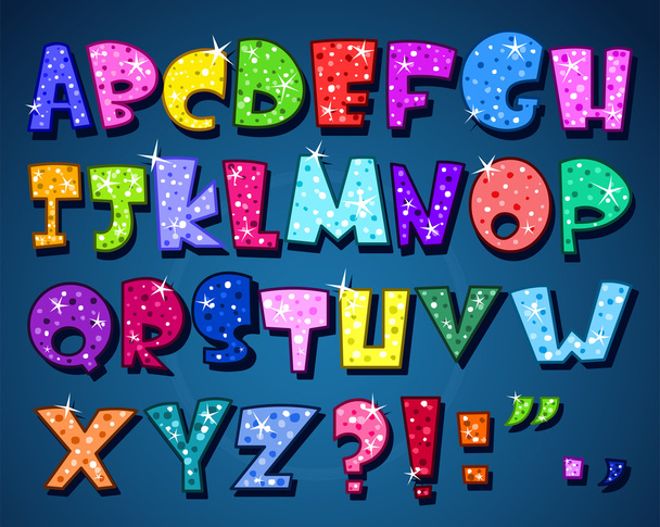 Sparkling alphabet - Vector, Image