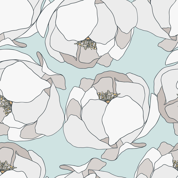 Pastelli Kukat, kukka käsin piirretty Saumaton kuvio tausta - Vektori, kuva
