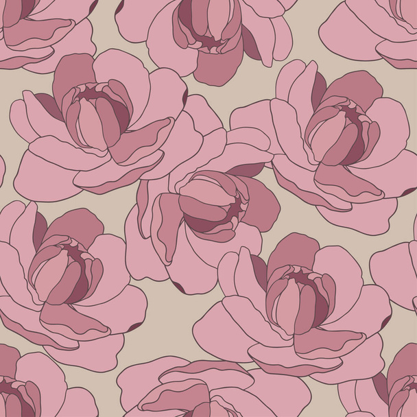 Fleurs Boho rétro, motif floral sans couture arrière-plan - Vecteur, image
