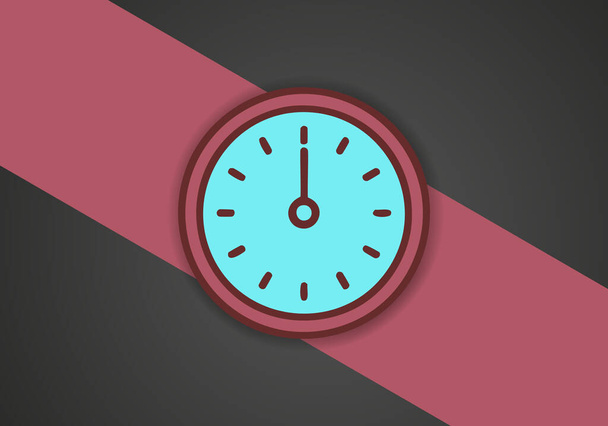 Jednoduchý symbol minimalistických hodin Ikona. Vektorový obrázek. - Vektor, obrázek