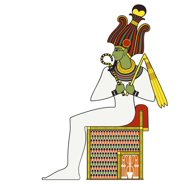 Осирис, изолированная фигура древнего египетского бога
 - Вектор,изображение