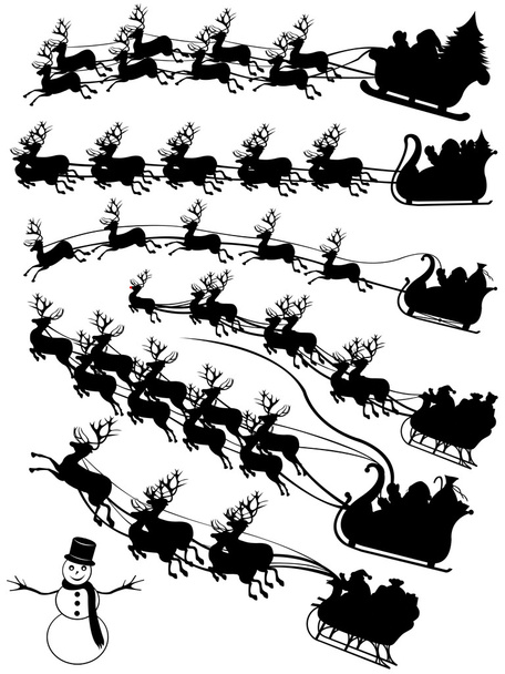 Santa Claus vezetés-ban egy szánkó - Vektor, kép