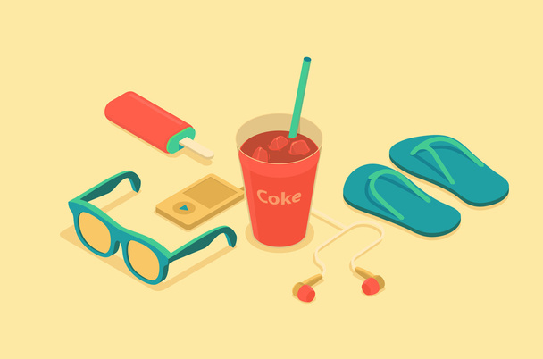 summer objects - Vector, Image
