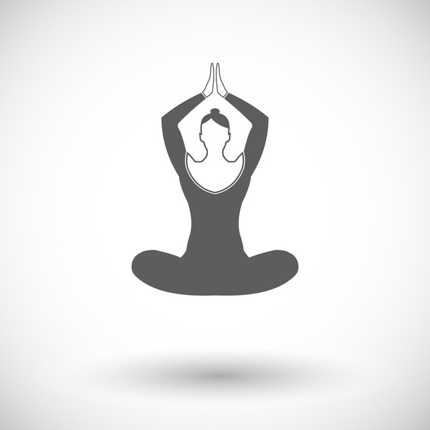 Icona piatta yoga. - Vettoriali, immagini