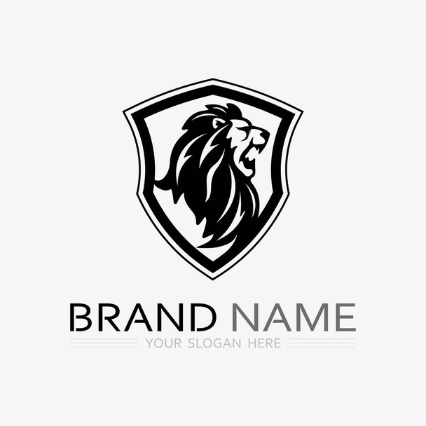Логотип лева та логотип тварин Шаблон Векторний дизайн ілюстрації - Вектор, зображення