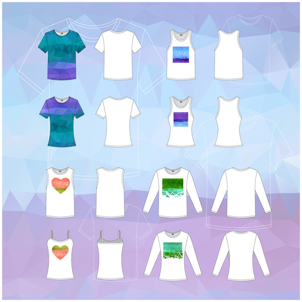 Different white T-shirts - Vector, imagen