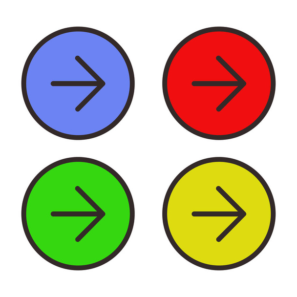 conjunto de simples iconos de flecha web ilustración vectorial - Vector, Imagen