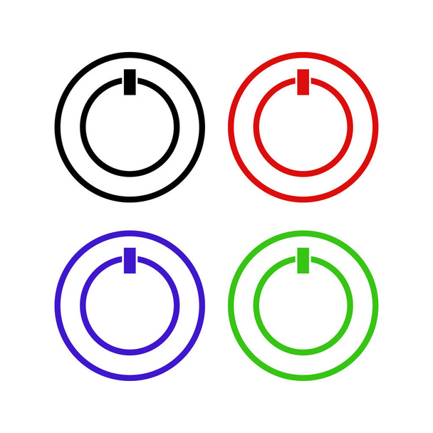 色付きラウンドパワーボタンのセット - ベクター画像