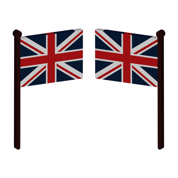 banderas del reino unido. grandes banderas británicas y británicas. Representación 3 d  - Vector, Imagen