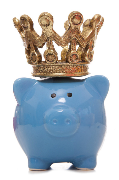 säästöpossu kruunu päässään
 - Valokuva, kuva