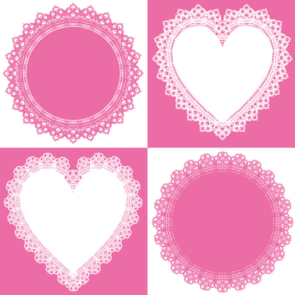 Circle and heart lace - Vector, Image
