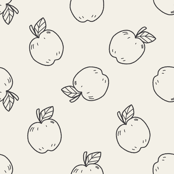 doodle apple seamless pattern background - Vektor, obrázek