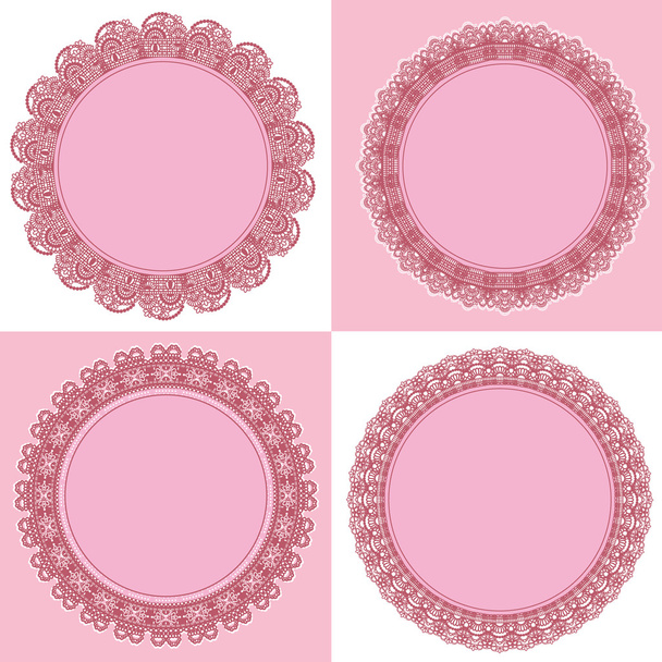 Circle lace frame - Διάνυσμα, εικόνα