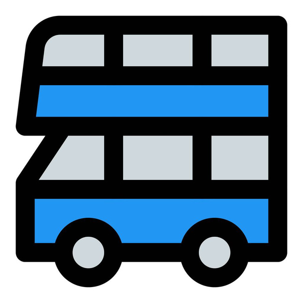 Dvojpodlažní nebo dvoupodlažní autobus pro přepravu. - Vektor, obrázek