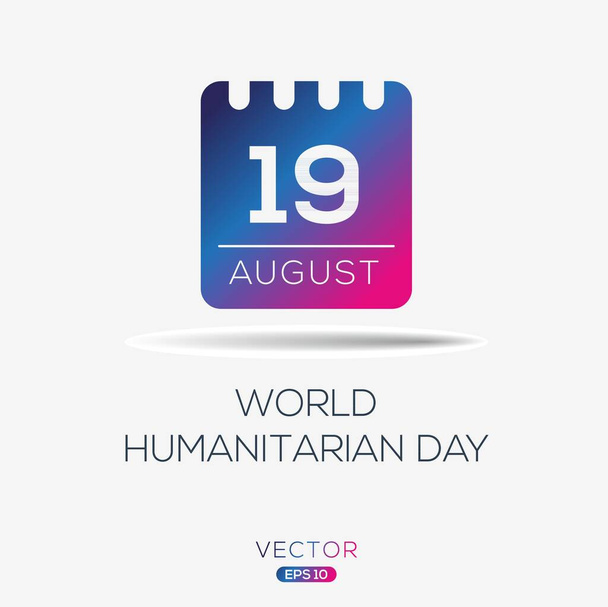 Welttag der humanitären Hilfe am 19. August. - Vektor, Bild