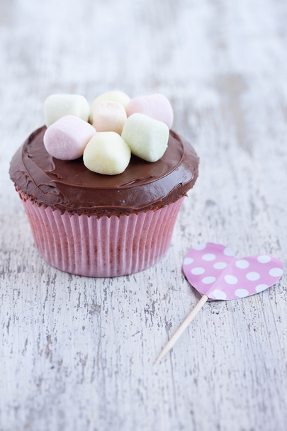 Cupcake with marshamallows - Foto, Imagen