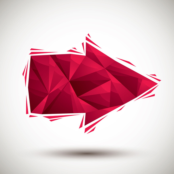 Red arrow geometric icon - Vector, Image