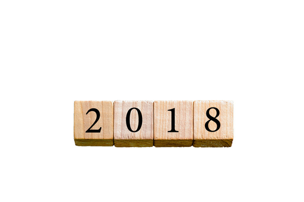 Rok 2018 na białym tle z miejsca kopiowania tle - Zdjęcie, obraz