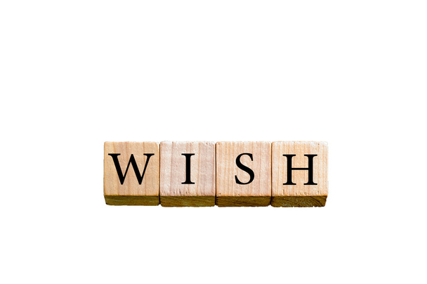 Word WISH isolated on white background with copy space - Foto, Imagem