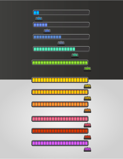 Attention Colorful Loading Bars - Вектор,изображение