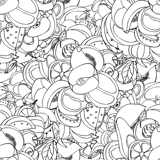 Vector Seamless Pattern of Sketch Fruits - Vector, afbeelding