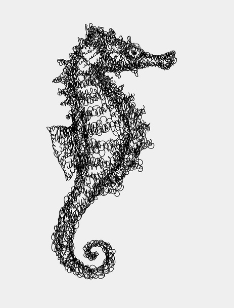 Seahorse curl abstract - Vector, imagen