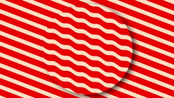 Patrón animado con adorno geométrico. Líneas rojas agudas fondo abstracto. ilusión óptica 3d. - Imágenes, Vídeo