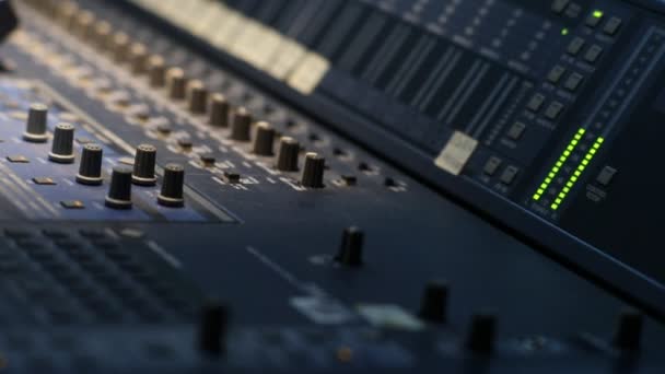 Hand on professional audio mixer - Footage, Video