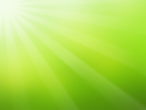 Άνοιξη πράσινο φόντο με ακτίνες του ήλιου - Φωτογραφία, εικόνα