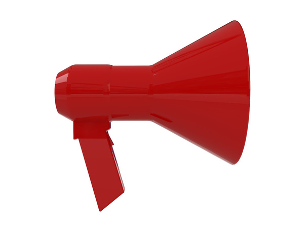 Red megaphone isolated on white background. - Fotografie, Obrázek