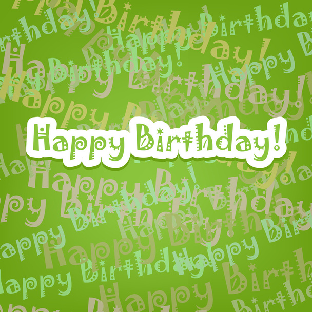 グリーン誤植パターンでお誕生日おめでとうカード - ベクター画像
