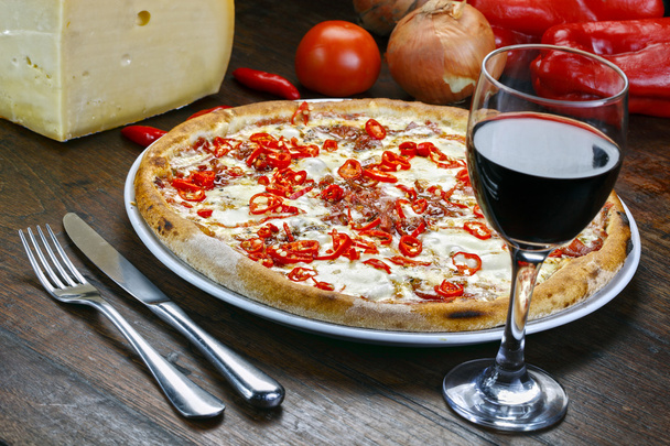 Fresh and tasty italian pizza - Фото, изображение