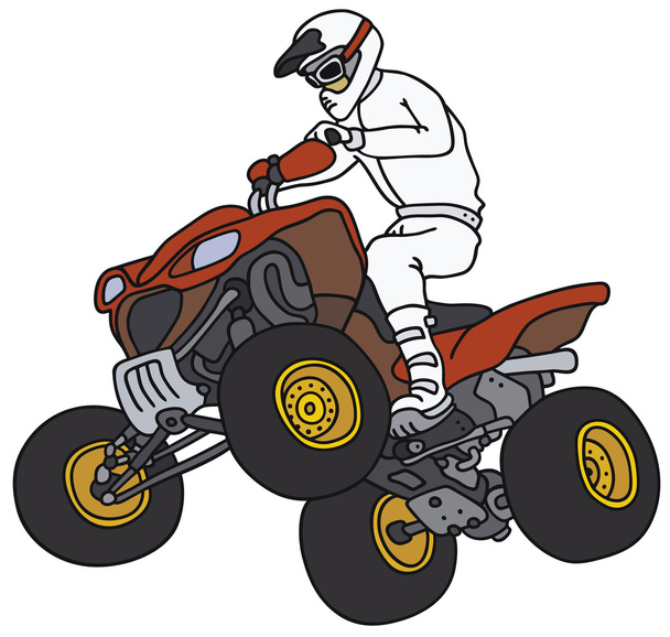 Rider on the ATV - Vector, Image